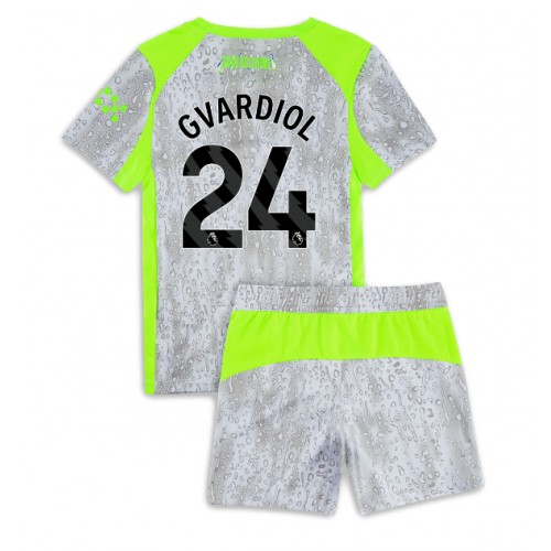 Manchester City Josko Gvardiol #24 Fußballbekleidung 3rd trikot Kinder 2025-26 Kurzarm (+ kurze hosen)
